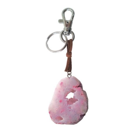 Breloc geoda Quartz Roz, talisman pentru Iubire